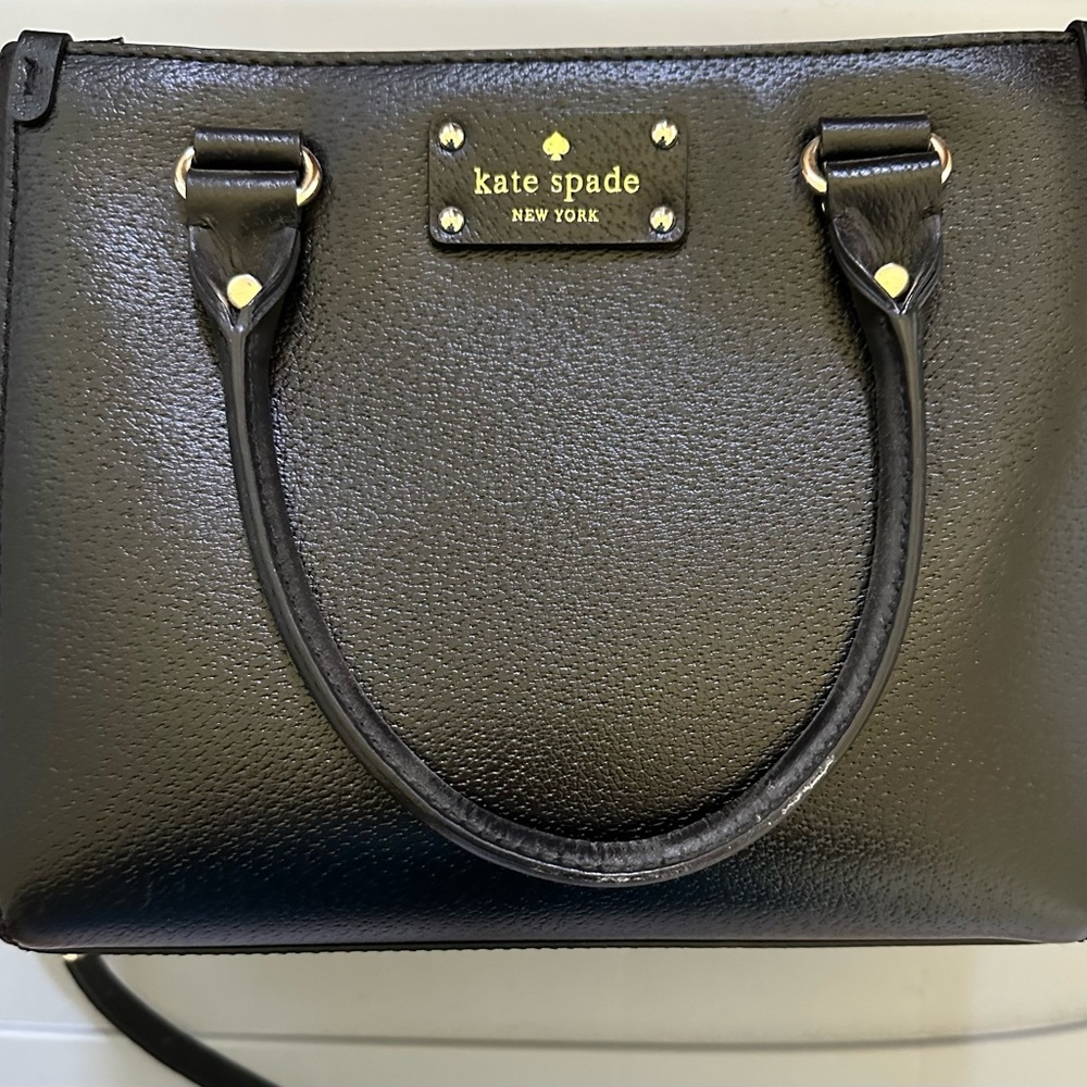 Kate Spade black square crossbody with handles